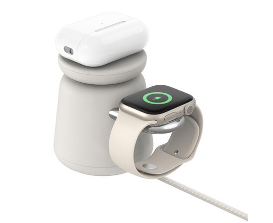 Зарядное устройство Belkin 2in1 MagSafe iPhone/Watch/AirPods Sand Mass (WIZ020VFH37), изображение 3 Зарядное устройство Belkin 2in1 MagSafe iPhone/Watch/AirPods Sand Mass (WIZ020VFH37), изображение 3