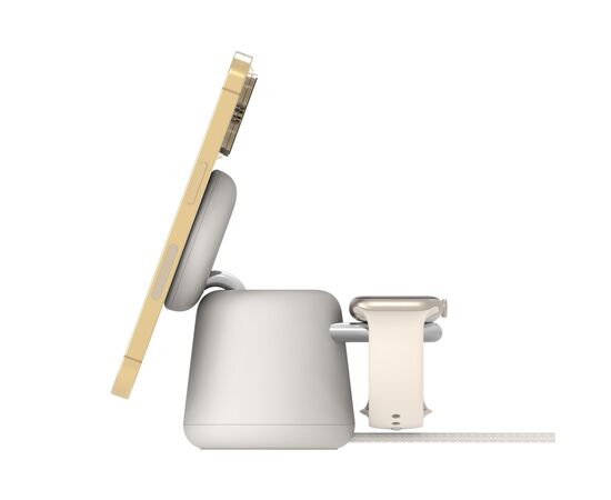 Зарядное устройство Belkin 2in1 MagSafe iPhone/Watch/AirPods Sand Mass (WIZ020VFH37), изображение 8 Зарядное устройство Belkin 2in1 MagSafe iPhone/Watch/AirPods Sand Mass (WIZ020VFH37), изображение 8