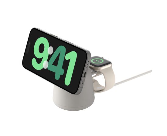 Зарядное устройство Belkin 2in1 MagSafe iPhone/Watch/AirPods Sand Mass (WIZ020VFH37)