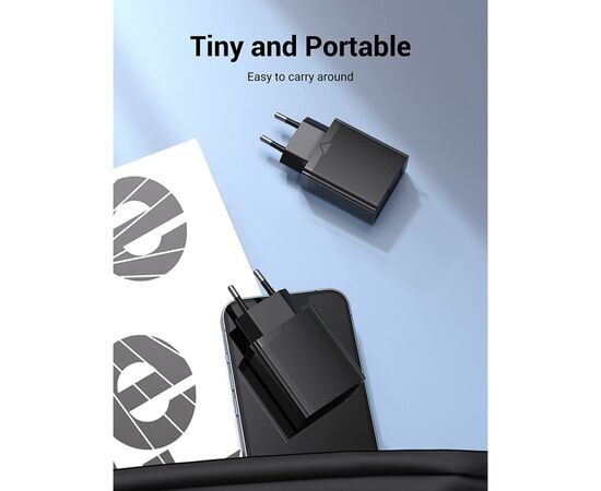 Зарядное устройство Vention 1xUSB 20W (USB-С) PD black (FADB0-EU), изображение 8 Зарядное устройство Vention 1xUSB 20W (USB-С) PD black (FADB0-EU), изображение 8