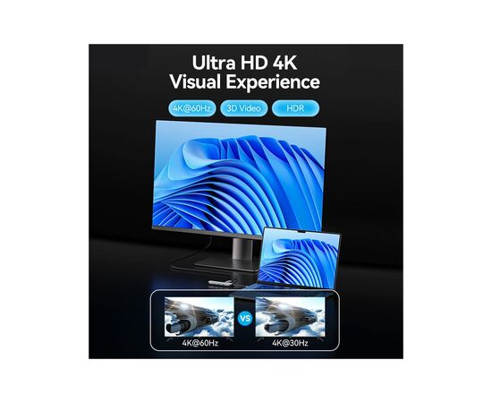 Концентратор Vention USB 3.1 Type-C to HDMI 4K60Hz/USB 3.0x2/RJ45/SD/TF/3.5mm/PD 100W Hub 9-in-1 (TQMHB), изображение 4 Концентратор Vention USB 3.1 Type-C to HDMI 4K60Hz/USB 3.0x2/RJ45/SD/TF/3.5mm/PD 100W Hub 9-in-1 (TQMHB), изображение 4