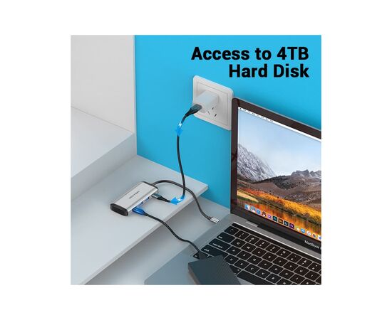 Концентратор Vention USB 3.1 Type-C to 3хUSB 3.0/TF/SD/PD 87W 6-in-1 (TGRHB), изображение 6 Концентратор Vention USB 3.1 Type-C to 3хUSB 3.0/TF/SD/PD 87W 6-in-1 (TGRHB), изображение 6