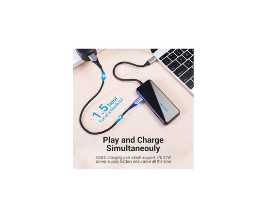 Концентратор Vention USB 3.1 Type-C to 4хUSB 3.0/PD 87W 5-in-1 Gray Mirrored Surface (TFDHB), изображение 5 Концентратор Vention USB 3.1 Type-C to 4хUSB 3.0/PD 87W 5-in-1 Gray Mirrored Surface (TFDHB), изображение 5