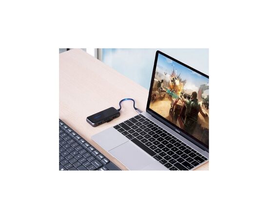 Концентратор Vention USB 3.1 Type-C to 4хUSB 3.0/PD 87W 5-in-1 Gray Mirrored Surface (TFDHB), изображение 8 Концентратор Vention USB 3.1 Type-C to 4хUSB 3.0/PD 87W 5-in-1 Gray Mirrored Surface (TFDHB), изображение 8