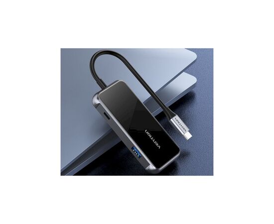 Концентратор Vention USB 3.1 Type-C to 4хUSB 3.0/PD 87W 5-in-1 Gray Mirrored Surface (TFDHB), изображение 9 Концентратор Vention USB 3.1 Type-C to 4хUSB 3.0/PD 87W 5-in-1 Gray Mirrored Surface (TFDHB), изображение 9