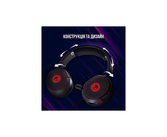 Навушники Lorgar Kaya 460 Gaming RGB USB Black (LRG-GHS460), зображення 6 Навушники Lorgar Kaya 460 Gaming RGB USB Black (LRG-GHS460), зображення 6