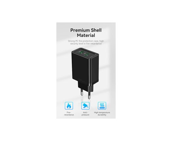 Зарядное устройство Vention 2xUSB 36W (2xUSB-A) QC3.0 black (FBAB0-EU), изображение 5 Зарядное устройство Vention 2xUSB 36W (2xUSB-A) QC3.0 black (FBAB0-EU), изображение 5