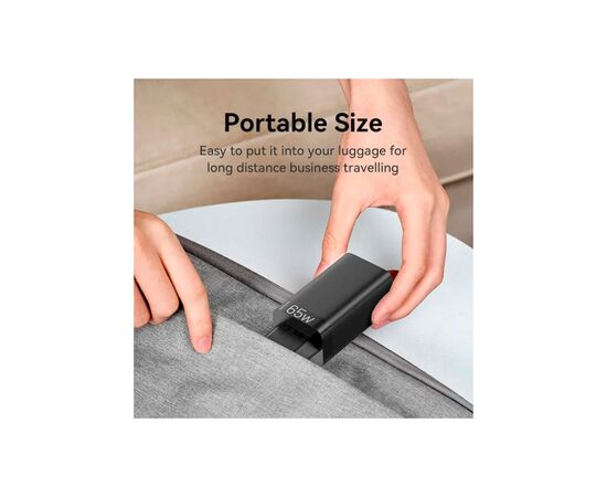 Зарядное устройство Vention 3xUSB 65W (2xUSB-C+USB-A) PD3.0+QC4.0 black (FEDB0-EU), изображение 9 Зарядное устройство Vention 3xUSB 65W (2xUSB-C+USB-A) PD3.0+QC4.0 black (FEDB0-EU), изображение 9