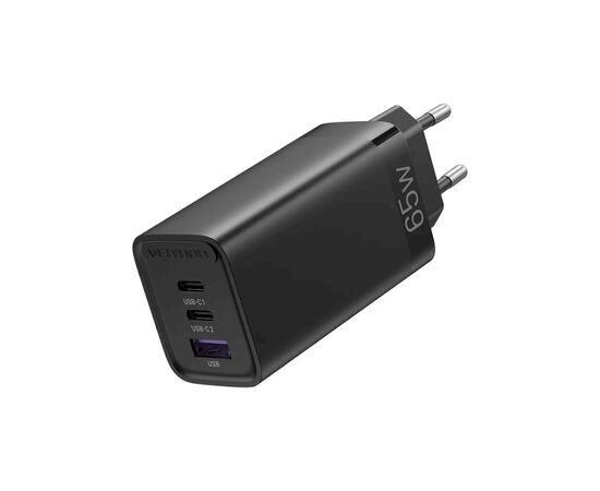 Зарядное устройство Vention 3xUSB 65W (2xUSB-C+USB-A) PD3.0+QC4.0 black (FEDB0-EU)