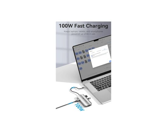 Концентратор Vention USB 3.1 Type-C to HDMI 4K60Hz/USB 3.0x3/PD 100W 5-in-1 (TQDHB), изображение 6 Концентратор Vention USB 3.1 Type-C to HDMI 4K60Hz/USB 3.0x3/PD 100W 5-in-1 (TQDHB), изображение 6