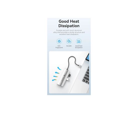 Концентратор Vention USB 3.1 Type-C to HDMI 4K60Hz/USB 3.0x3/PD 100W 5-in-1 (TQDHB), изображение 7 Концентратор Vention USB 3.1 Type-C to HDMI 4K60Hz/USB 3.0x3/PD 100W 5-in-1 (TQDHB), изображение 7