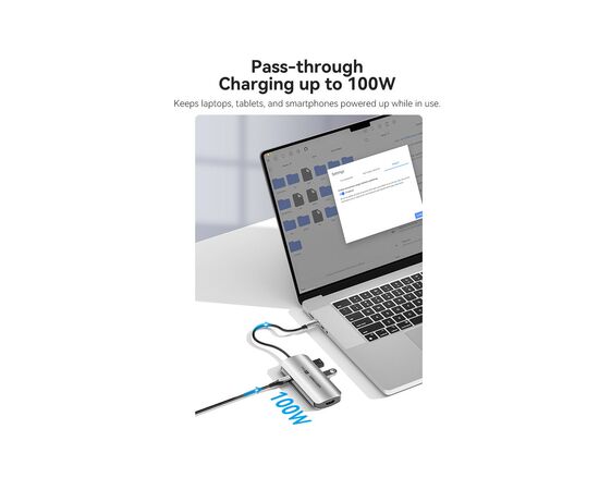 Концентратор Vention USB 3.1 Type-C to HDMI 4K60Hz/USB 3.0x3/RJ45/PD 100W 6-in-1 (TQHHB), изображение 7 Концентратор Vention USB 3.1 Type-C to HDMI 4K60Hz/USB 3.0x3/RJ45/PD 100W 6-in-1 (TQHHB), изображение 7