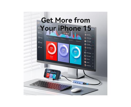 Концентратор Vention USB 3.1 Type-C to HDMI/USB 3.0x3/PD 100W Blue Aluminum Alloy Hub 5-in-1 (TGESB), изображение 9 Концентратор Vention USB 3.1 Type-C to HDMI/USB 3.0x3/PD 100W Blue Aluminum Alloy Hub 5-in-1 (TGESB), изображение 9