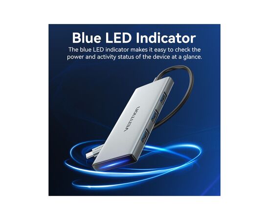 Концентратор Vention USB 3.1 Type-C to HDMI/USB 3.0x3/SD/TF/PD 100W 7-in-1 (TOPHB), изображение 3 Концентратор Vention USB 3.1 Type-C to HDMI/USB 3.0x3/SD/TF/PD 100W 7-in-1 (TOPHB), изображение 3