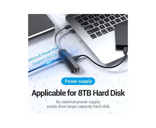 Концентратор Vention USB 3.0 to 3хUSB 3.0/2хTRS Audio/USB Micro 1.0m (CHIBF), изображение 3 Концентратор Vention USB 3.0 to 3хUSB 3.0/2хTRS Audio/USB Micro 1.0m (CHIBF), изображение 3