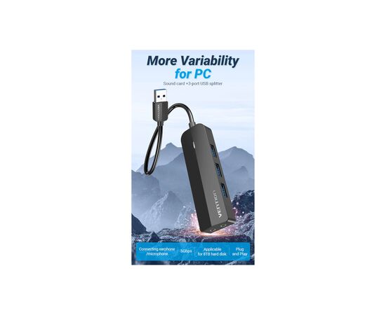 Концентратор Vention USB 3.0 to 3хUSB 3.0/2хTRS Audio/USB Micro 1.0m (CHIBF), изображение 8 Концентратор Vention USB 3.0 to 3хUSB 3.0/2хTRS Audio/USB Micro 1.0m (CHIBF), изображение 8