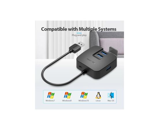 Концентратор Vention USB 3.0 to 4хUSB 3.0 Black 1.0m (CHBBF), изображение 8 Концентратор Vention USB 3.0 to 4хUSB 3.0 Black 1.0m (CHBBF), изображение 8