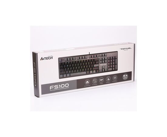 Клавиатура A4Tech FS100 RGB FS Switch USB Stone Black (4711422003925), изображение 9 Клавиатура A4Tech FS100 RGB FS Switch USB Stone Black (4711422003925), изображение 9