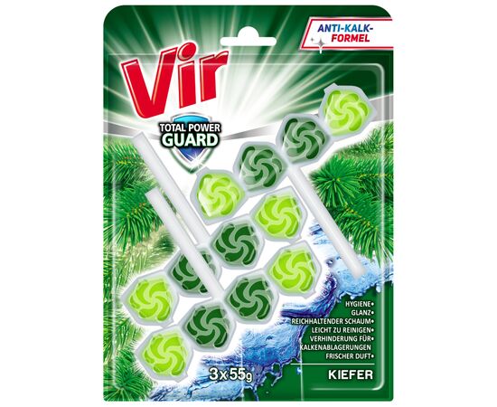 Туалетний блок Vir Total Power Guard Хвоя 3x55 г (3801003002186)