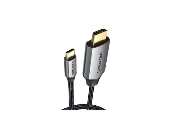 Кабель мультимедийный USB-C 3.1 to HDMI 1.5m 4K 60 Гц Thunderbolt 3 HDCP2.2 PVC Black Vention (CRBBG), изображение 3