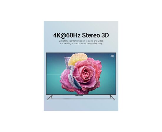 Кабель мультимедийный USB-C 3.1 to HDMI 1.5m 90° 4K 60 Гц PVC Black Vention (CGVBG), изображение 4 Кабель мультимедийный USB-C 3.1 to HDMI 1.5m 90° 4K 60 Гц PVC Black Vention (CGVBG), изображение 4