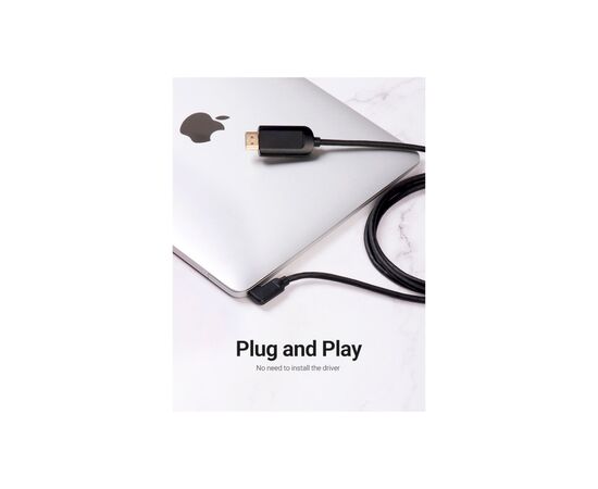 Кабель мультимедийный USB-C 3.1 to HDMI 1.5m 90° 4K 60 Гц PVC Black Vention (CGVBG), изображение 6 Кабель мультимедийный USB-C 3.1 to HDMI 1.5m 90° 4K 60 Гц PVC Black Vention (CGVBG), изображение 6