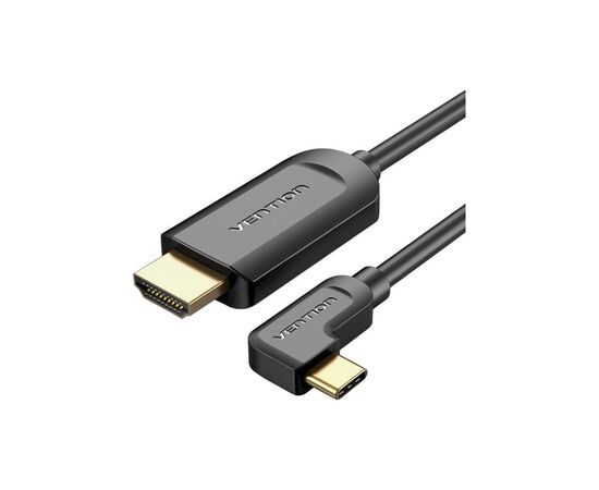Кабель мультимедийный USB-C 3.1 to HDMI 1.5m 90° 4K 60 Гц PVC Black Vention (CGVBG)
