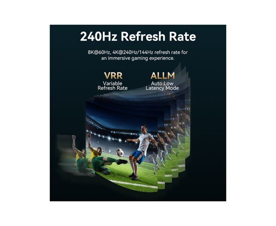 Кабель мультимедийный USB-C 3.1 to HDMI 1.8m 8K 60 Гц Zinc Alloy TPE Black Vention (CRCBAC), изображение 6 Кабель мультимедийный USB-C 3.1 to HDMI 1.8m 8K 60 Гц Zinc Alloy TPE Black Vention (CRCBAC), изображение 6