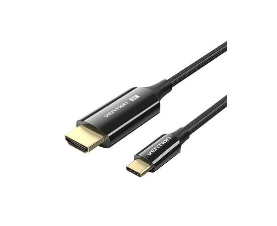 Кабель мультимедийный USB-C 3.1 to HDMI 1.8m 8K 60 Гц Zinc Alloy TPE Black Vention (CRCBAC)