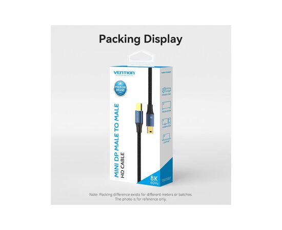 Кабель мультимедийный Mini DisplayPort to Mini DisplayPort 2.0m V1.4 8K 60Hz 32.4Gbps Blue Aluminum Alloy Vention (HCGLH), изображение 10 Кабель мультимедийный Mini DisplayPort to Mini DisplayPort 2.0m V1.4 8K 60Hz 32.4Gbps Blue Aluminum Alloy Vention (HCGLH), изображение 10