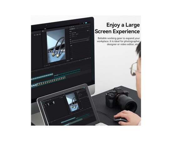 Кабель мультимедийный Mini DisplayPort to Mini DisplayPort 2.0m V1.4 8K 60Hz 32.4Gbps Blue Aluminum Alloy Vention (HCGLH), изображение 4 Кабель мультимедийный Mini DisplayPort to Mini DisplayPort 2.0m V1.4 8K 60Hz 32.4Gbps Blue Aluminum Alloy Vention (HCGLH), изображение 4