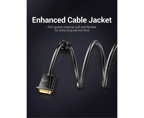 Кабель мультимедийный DVI to DVI 24+1pin 1.5m 2K 60Hz Dual Linik Vention (EAABG), изображение 6 Кабель мультимедийный DVI to DVI 24+1pin 1.5m 2K 60Hz Dual Linik Vention (EAABG), изображение 6