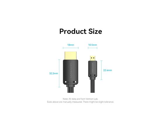 Кабель мультимедийный HDMI to Micro HDMI 1.5m V2.0 4K 60Hz 18Gbps HDR Dolby Vention (AGIBG), изображение 7 Кабель мультимедийный HDMI to Micro HDMI 1.5m V2.0 4K 60Hz 18Gbps HDR Dolby Vention (AGIBG), изображение 7
