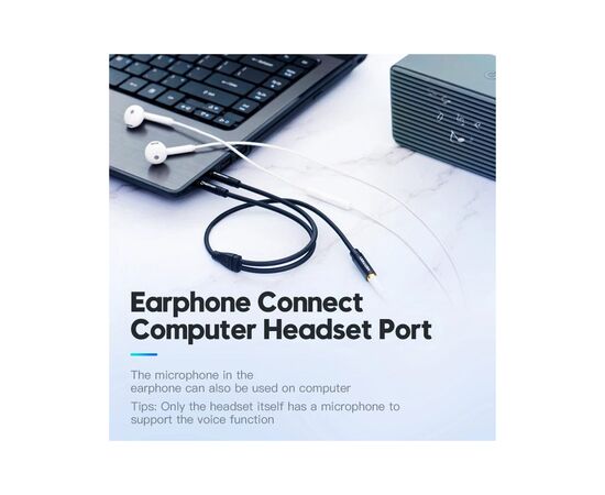 Кабель мультимедийный Jack 3.5mm 4pin F to 2X 3.5mm M Vention (BBTBY), изображение 4