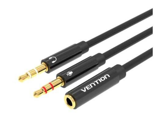 Кабель мультимедийный Jack 3.5mm 4pin F to 2X 3.5mm M Vention (BBTBY)