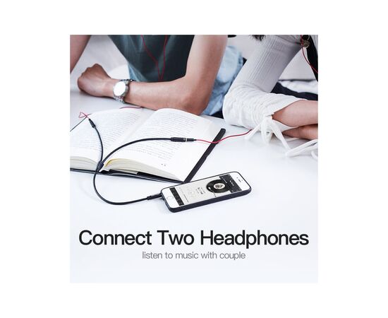 Кабель мультимедийный Jack 3.5mm M to 2X 3.5mm F Stereo Splitter Vention (BBSBY), изображение 2 Кабель мультимедийный Jack 3.5mm M to 2X 3.5mm F Stereo Splitter Vention (BBSBY), изображение 2