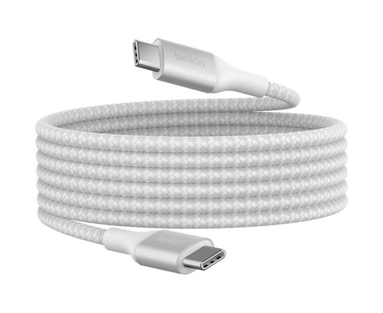 Дата кабель USB-C to USB-C 1.0m 240W white Belkin (CAB015BT1MWH), изображение 2 Дата кабель USB-C to USB-C 1.0m 240W white Belkin (CAB015BT1MWH), изображение 2