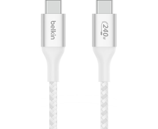 Дата кабель USB-C to USB-C 1.0m 240W white Belkin (CAB015BT1MWH), изображение 3 Дата кабель USB-C to USB-C 1.0m 240W white Belkin (CAB015BT1MWH), изображение 3