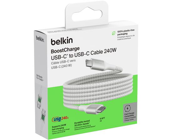 Дата кабель USB-C to USB-C 1.0m 240W white Belkin (CAB015BT1MWH), изображение 7 Дата кабель USB-C to USB-C 1.0m 240W white Belkin (CAB015BT1MWH), изображение 7
