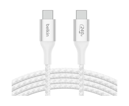 Дата кабель USB-C to USB-C 1.0m 240W white Belkin (CAB015BT1MWH)
