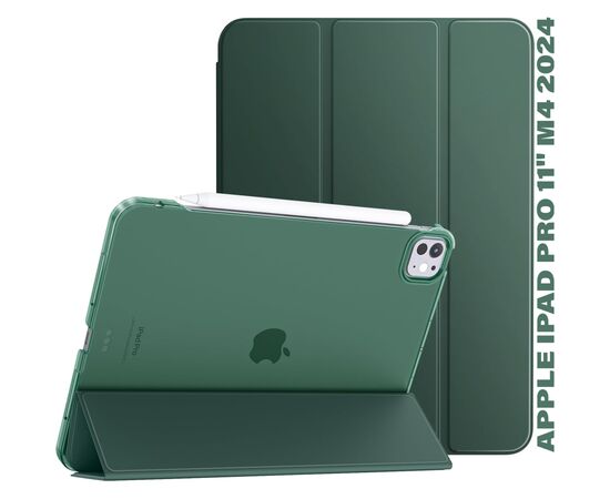 Чехол для планшета BeCover Tri Fold Hard Apple iPad Pro 11" M4 2024 Dark Green (711727), изображение 6 Чехол для планшета BeCover Tri Fold Hard Apple iPad Pro 11" M4 2024 Dark Green (711727), изображение 6