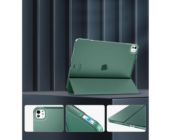 Чехол для планшета BeCover Tri Fold Hard Apple iPad Pro 13" M4 2024 Dark Green (711731), изображение 3 Чехол для планшета BeCover Tri Fold Hard Apple iPad Pro 13" M4 2024 Dark Green (711731), изображение 3