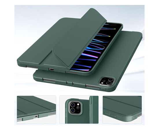 Чехол для планшета BeCover Tri Fold Soft TPU Silicone Apple iPad Pro 11" M4 2024 Dark Green (711746), изображение 2 Чехол для планшета BeCover Tri Fold Soft TPU Silicone Apple iPad Pro 11" M4 2024 Dark Green (711746), изображение 2
