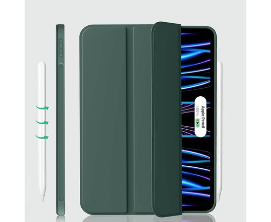 Чехол для планшета BeCover Tri Fold Soft TPU Silicone Apple iPad Pro 11" M4 2024 Dark Green (711746), изображение 3 Чехол для планшета BeCover Tri Fold Soft TPU Silicone Apple iPad Pro 11" M4 2024 Dark Green (711746), изображение 3