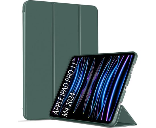 Чохол до планшета BeCover Tri Fold Soft TPU Silicone Apple iPad Pro 11" M4 2024 Dark Green (711746)