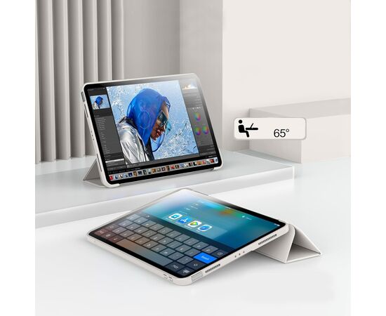 Чехол для планшета BeCover Tri Fold Soft TPU Silicone Apple iPad Pro 12.9 2020/2021/2022 Beige (711736), изображение 5 Чехол для планшета BeCover Tri Fold Soft TPU Silicone Apple iPad Pro 12.9 2020/2021/2022 Beige (711736), изображение 5