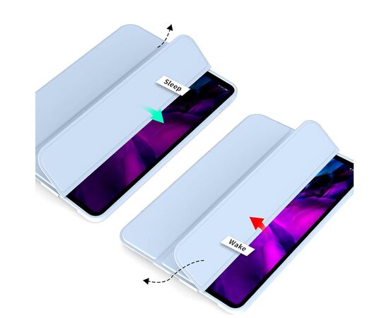Чехол для планшета BeCover Tri Fold Soft TPU Silicone Apple iPad Pro 12.9 2020/2021/2022 Light Blue (711737), изображение 4 Чехол для планшета BeCover Tri Fold Soft TPU Silicone Apple iPad Pro 12.9 2020/2021/2022 Light Blue (711737), изображение 4