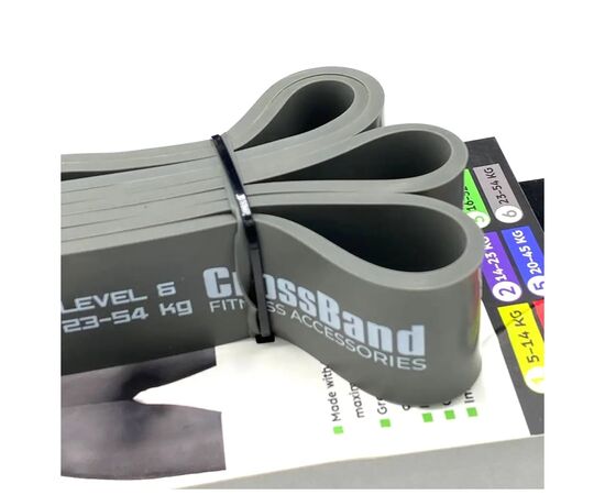 Эспандер PowerPlay -петля для фітнесу і кроссфіту Сіра (PP_4115_Grey_(23-54 kg)), изображение 4 Эспандер PowerPlay -петля для фітнесу і кроссфіту Сіра (PP_4115_Grey_(23-54 kg)), изображение 4