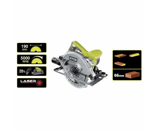 Дисковая пила Ryobi Ryobi RCS1600-K (5133002779), изображение 6 Дисковая пила Ryobi Ryobi RCS1600-K (5133002779), изображение 6