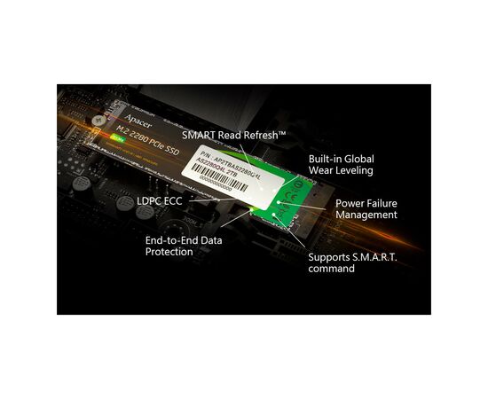 Накопитель SSD M.2 2280 1TB Apacer (AP1TBAS2280Q4X-1), изображение 5 Накопитель SSD M.2 2280 1TB Apacer (AP1TBAS2280Q4X-1), изображение 5